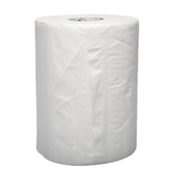 A white deluxe autocut roll towel