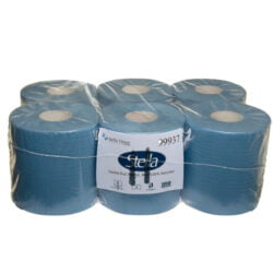 A pack of six Blue Centre Pull Roll Towels